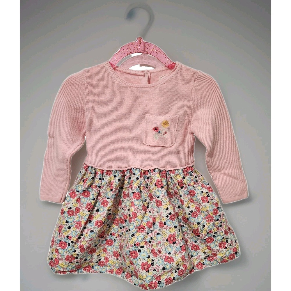 PRIMARK Knit Floral Spring Dress‎ Size 6-9 Months EUC